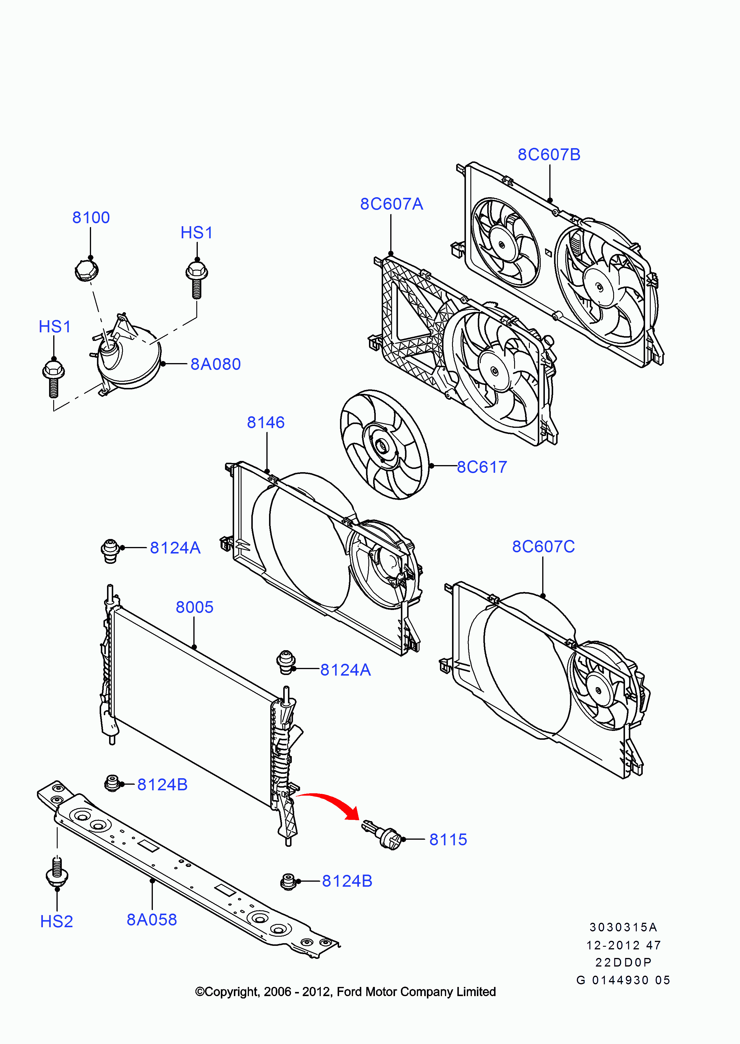 FORD 1 383 317 - Jäähdytin,moottorin jäähdytys inparts.fi