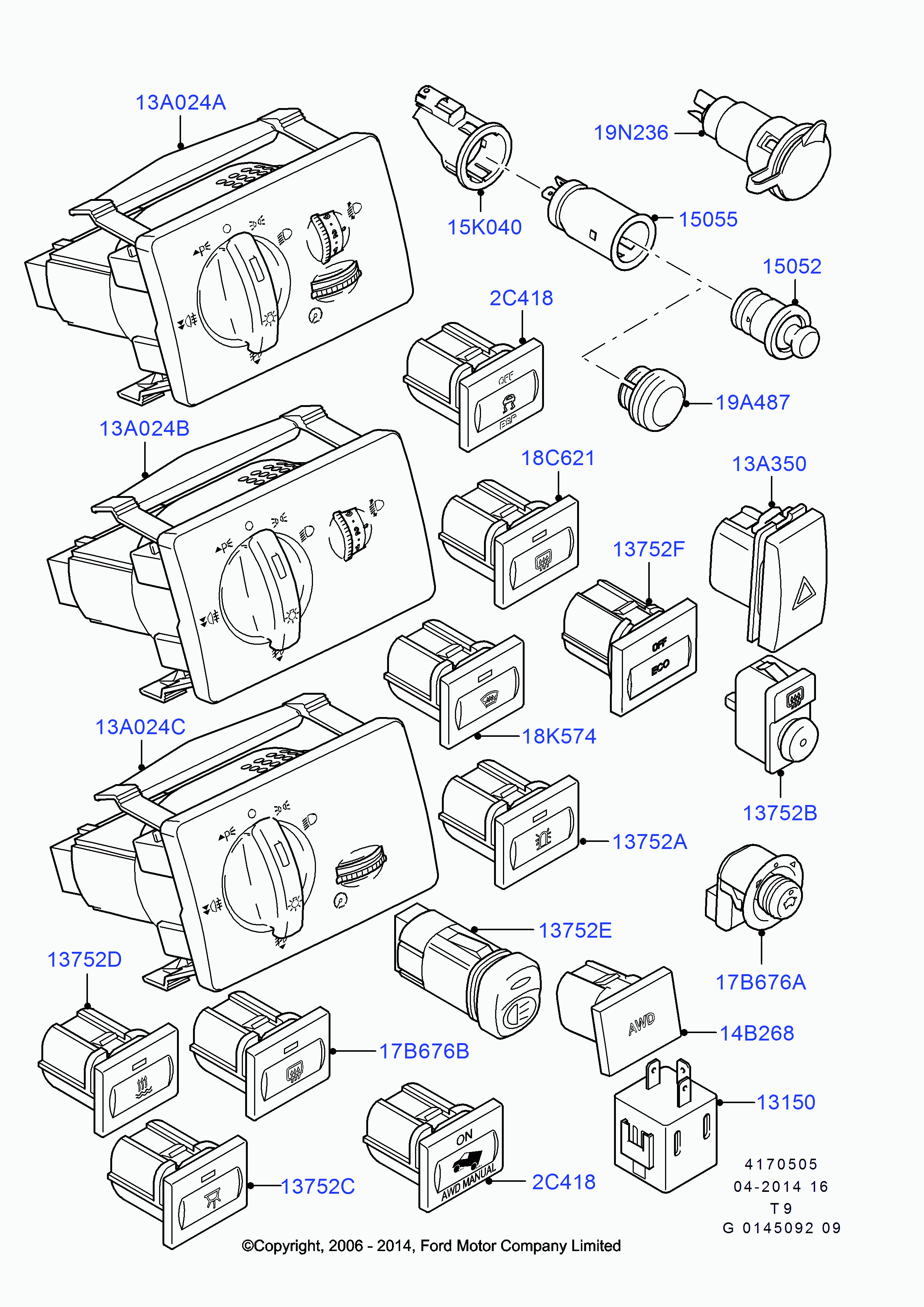 FORD 1386140 - Katkaisija, takalasilämmitys inparts.fi