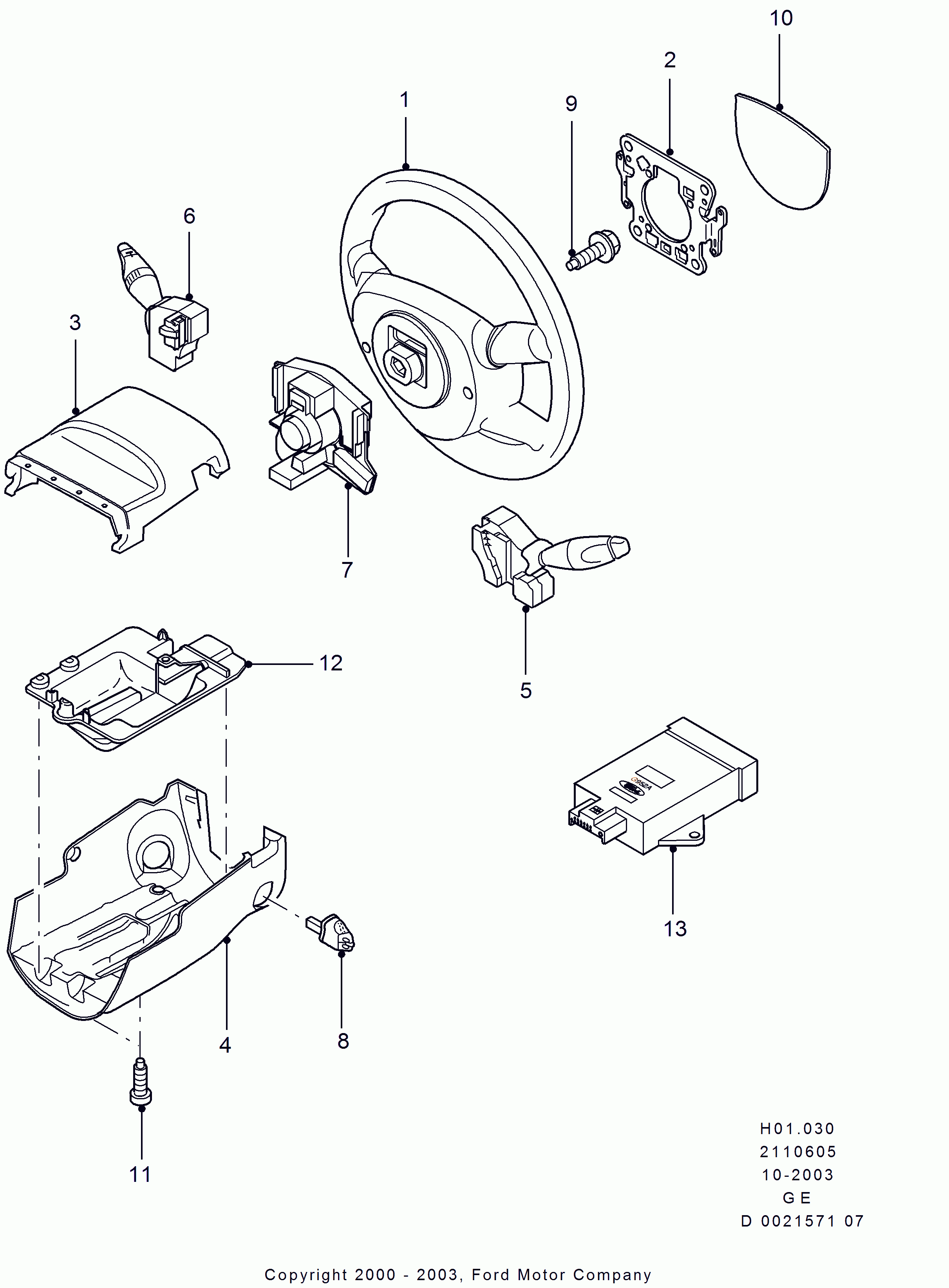 FORD 1346664 - Kytkin, ohjausakseli inparts.fi