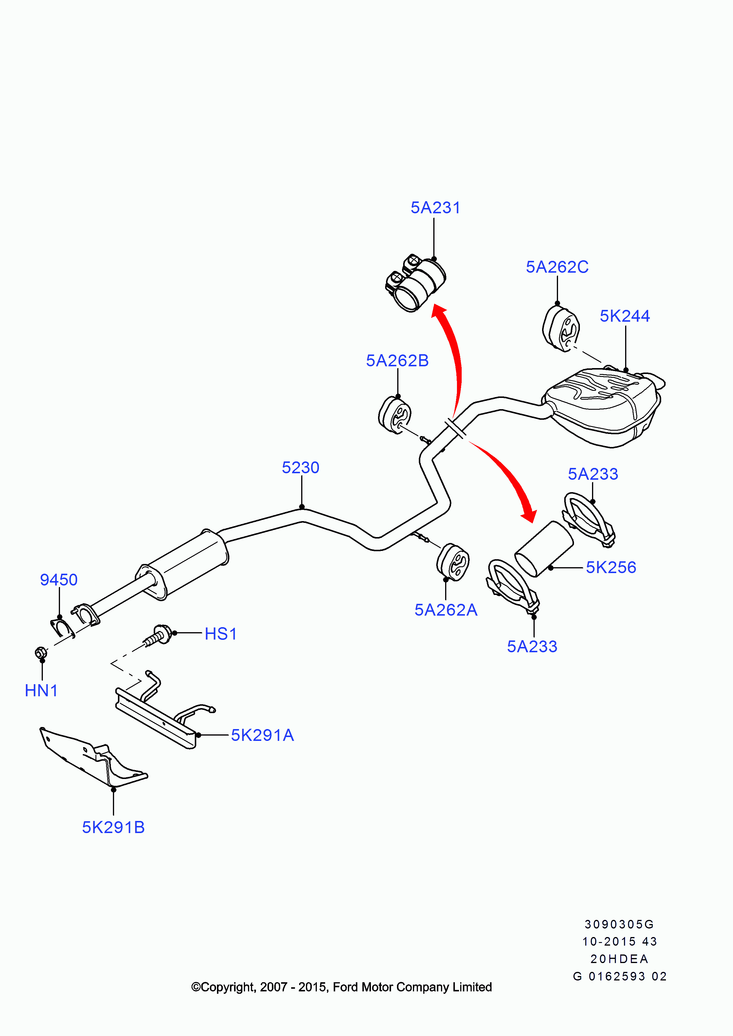 FORD 1 316 608 - Tiiviste, pakoputki inparts.fi