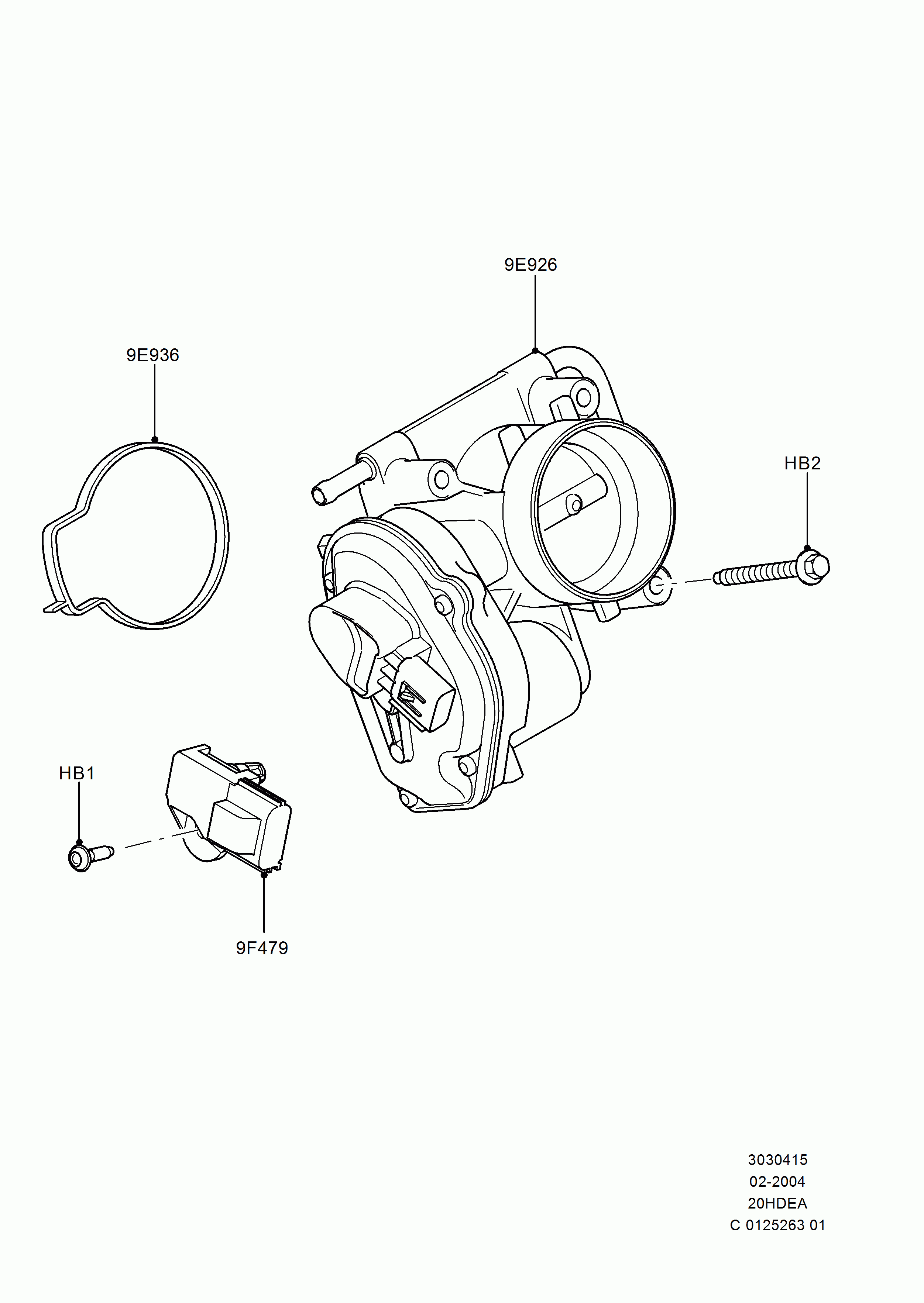 FORD 1 537 636 - Kaasuläpän kotelo inparts.fi