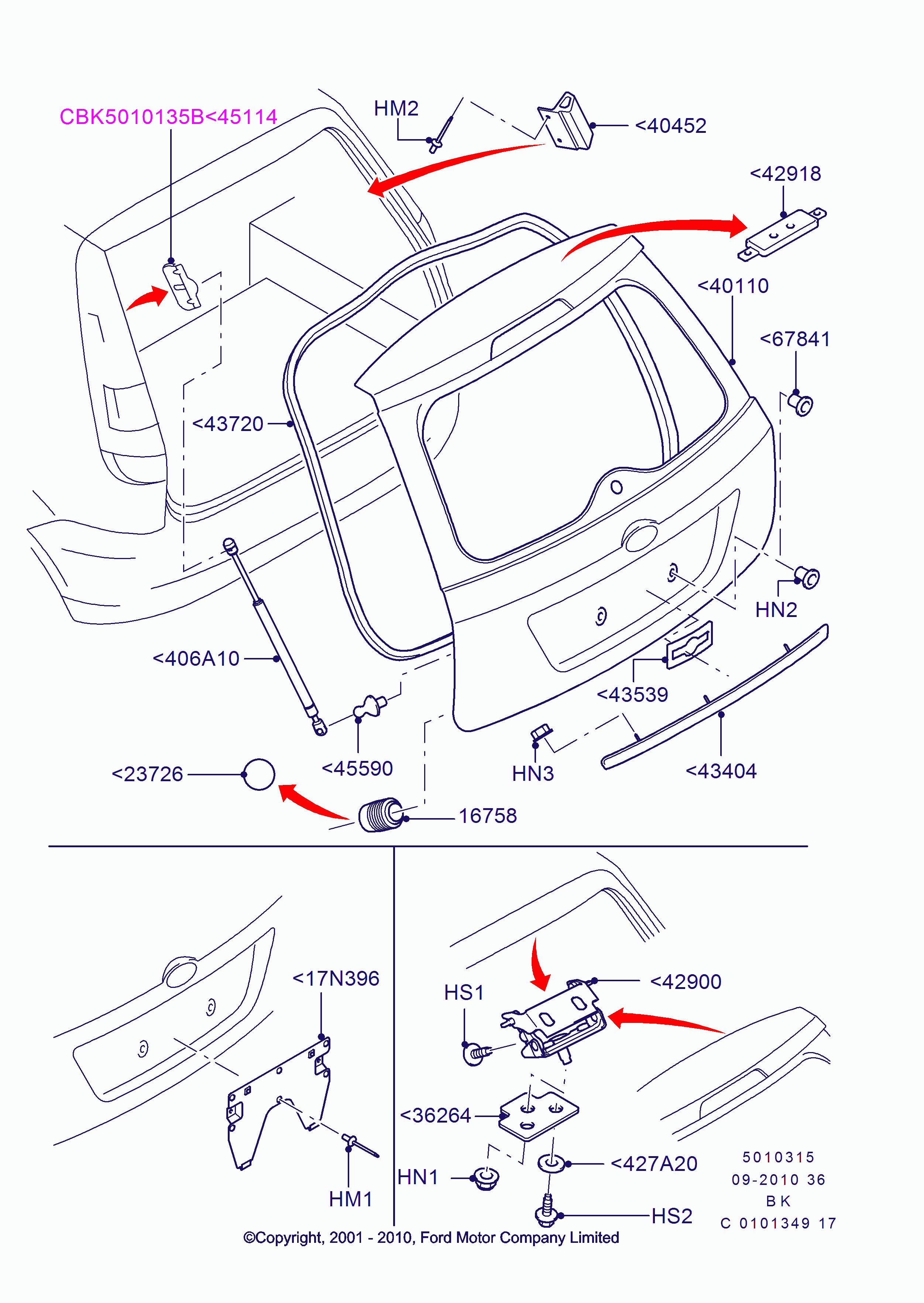 FORD 1 436 155 - Kaasujousi, tavaratila inparts.fi