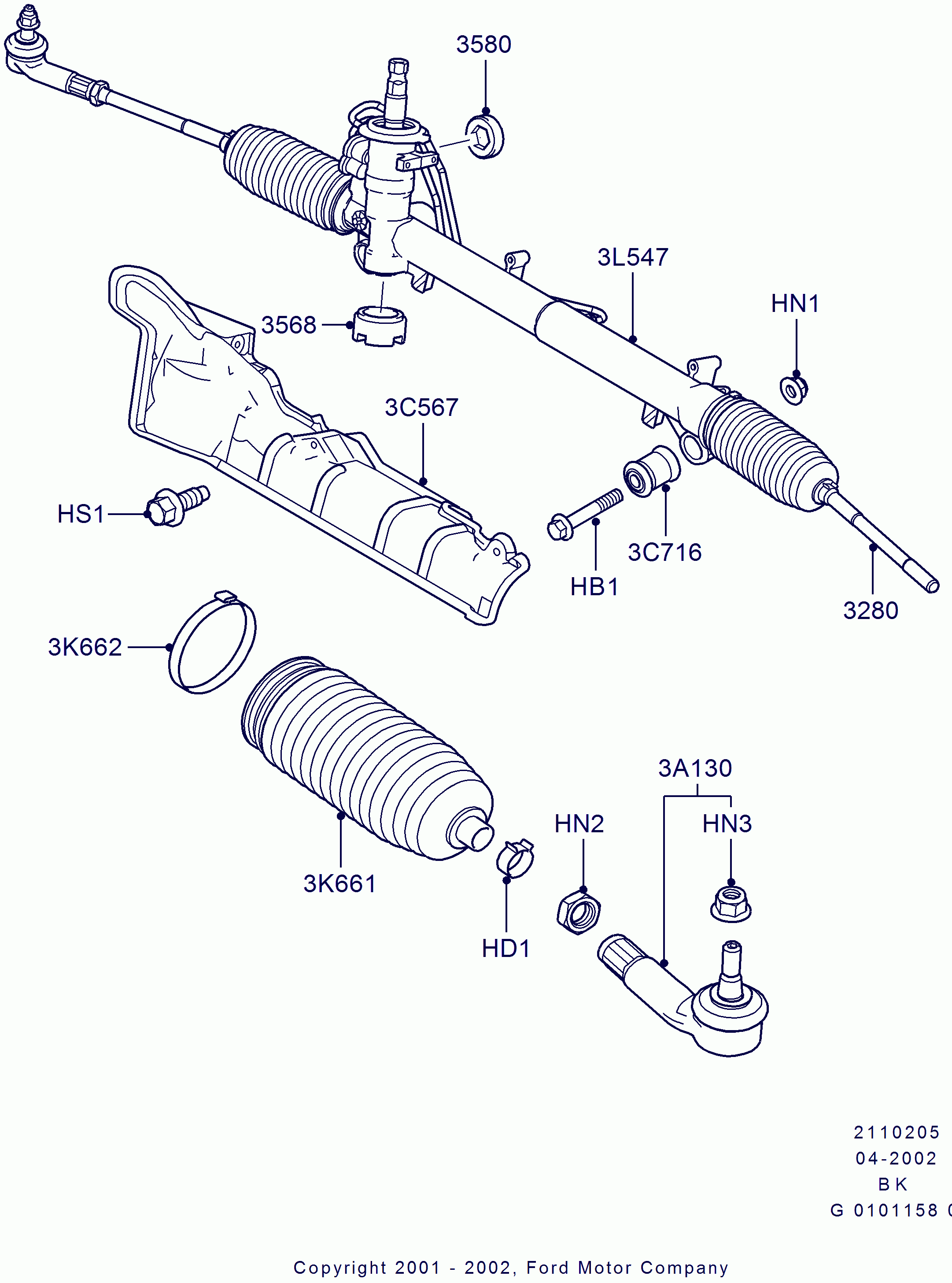 FORD 1202548 - Raidetangon pää inparts.fi