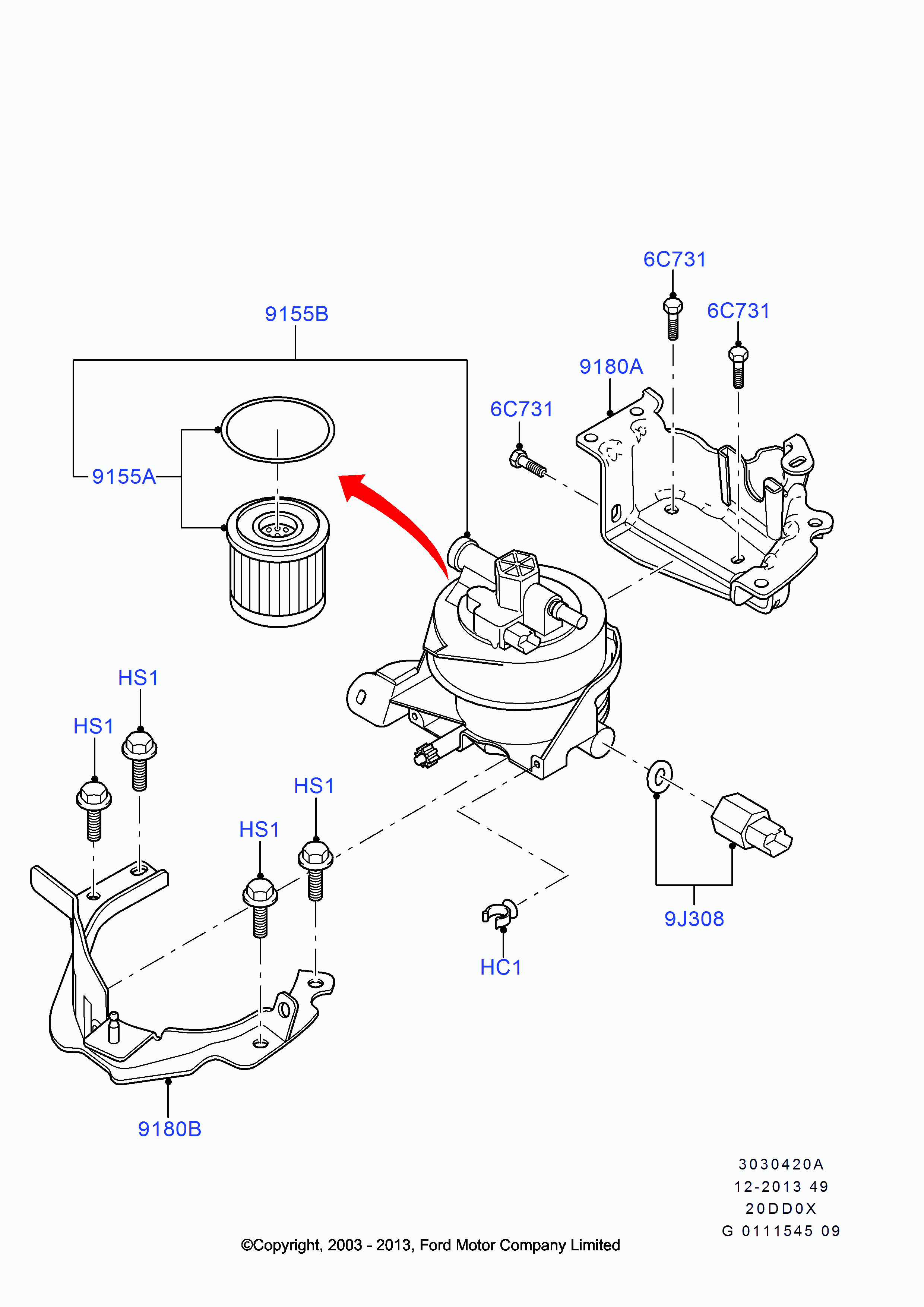 FORD 1318 563 - Polttoainesuodatin inparts.fi