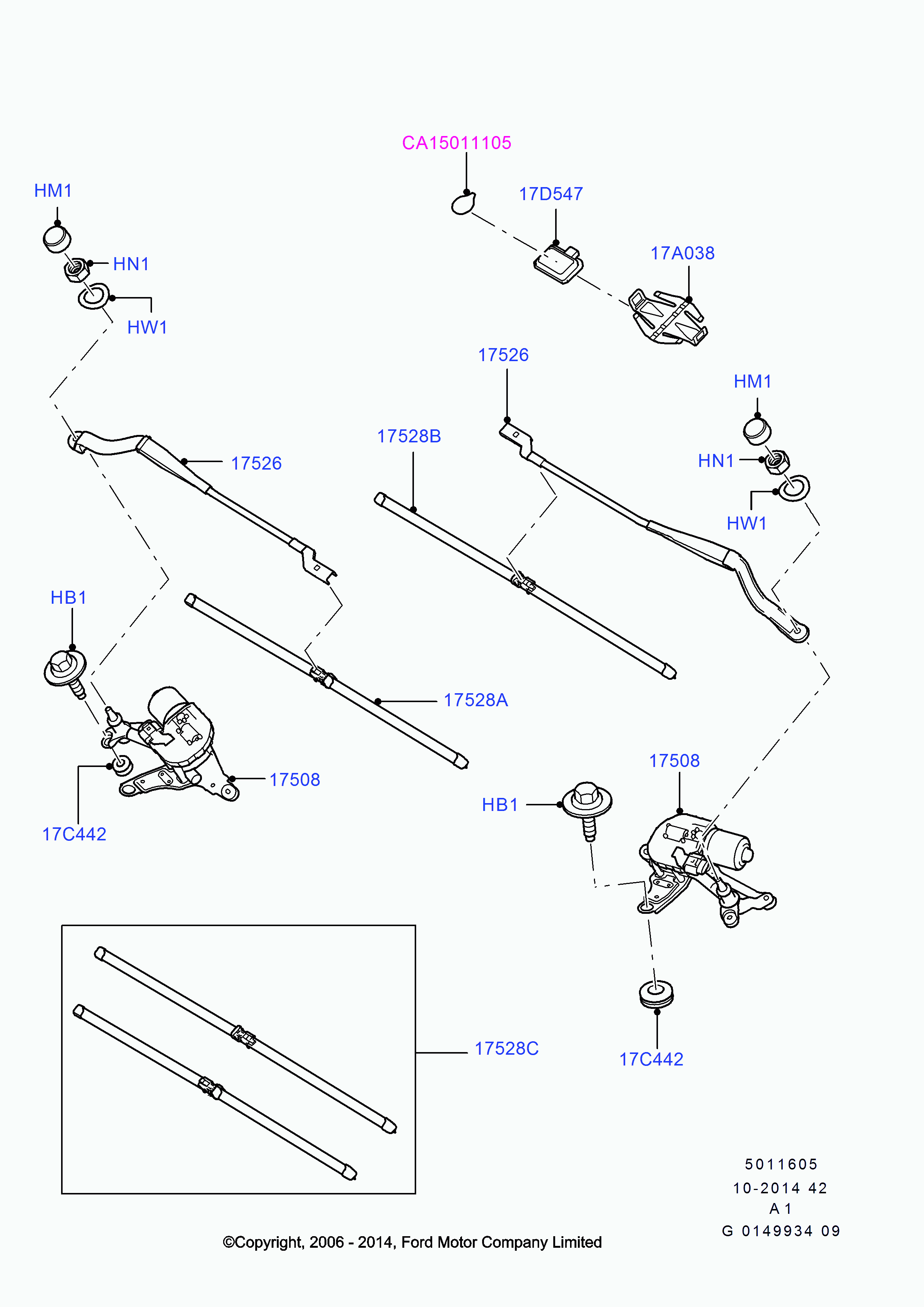 FORD 1680510 - Pyyhkijänsulka inparts.fi