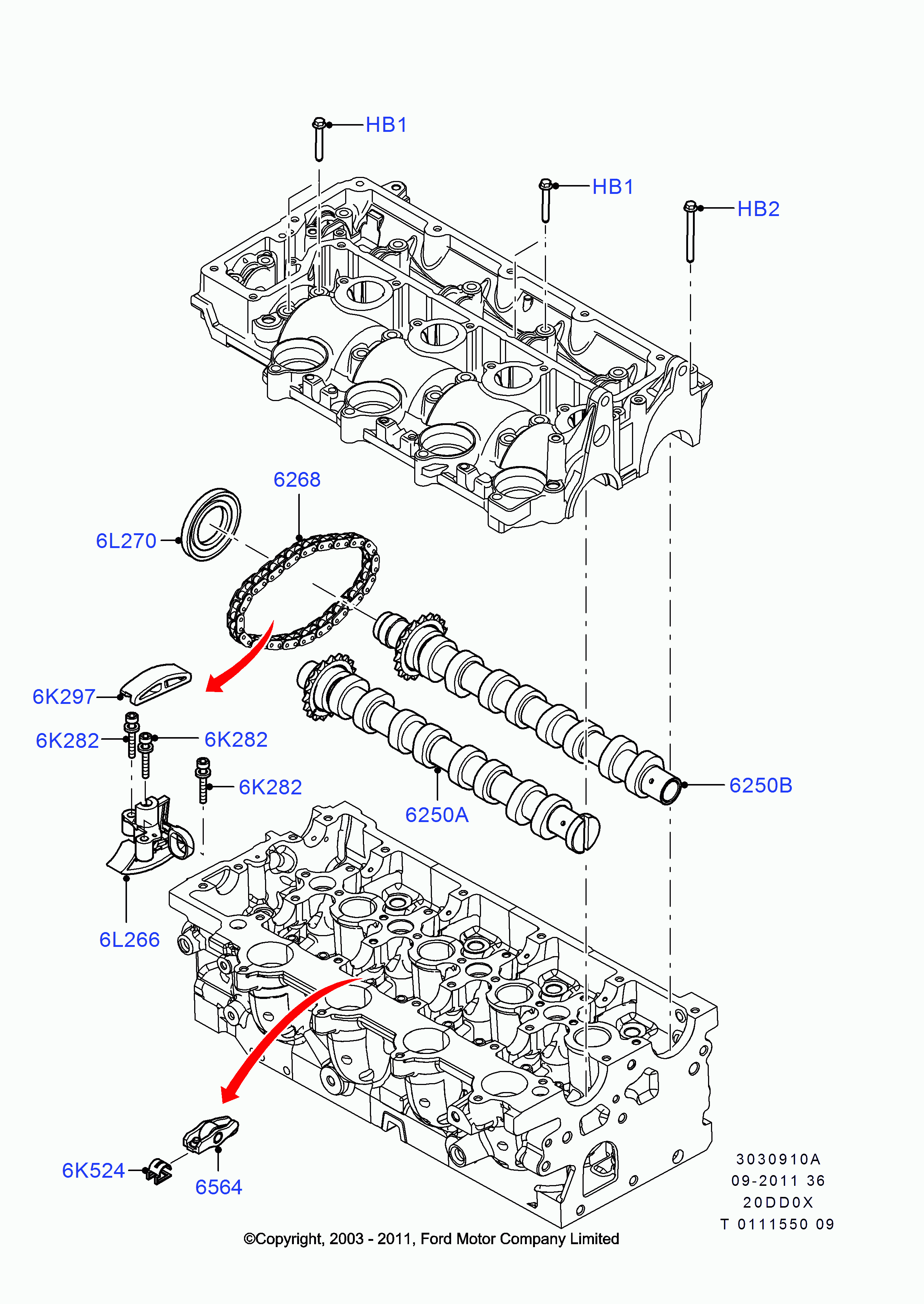 FORD 1 231 977 - Ohjauskisko, jakoketju inparts.fi