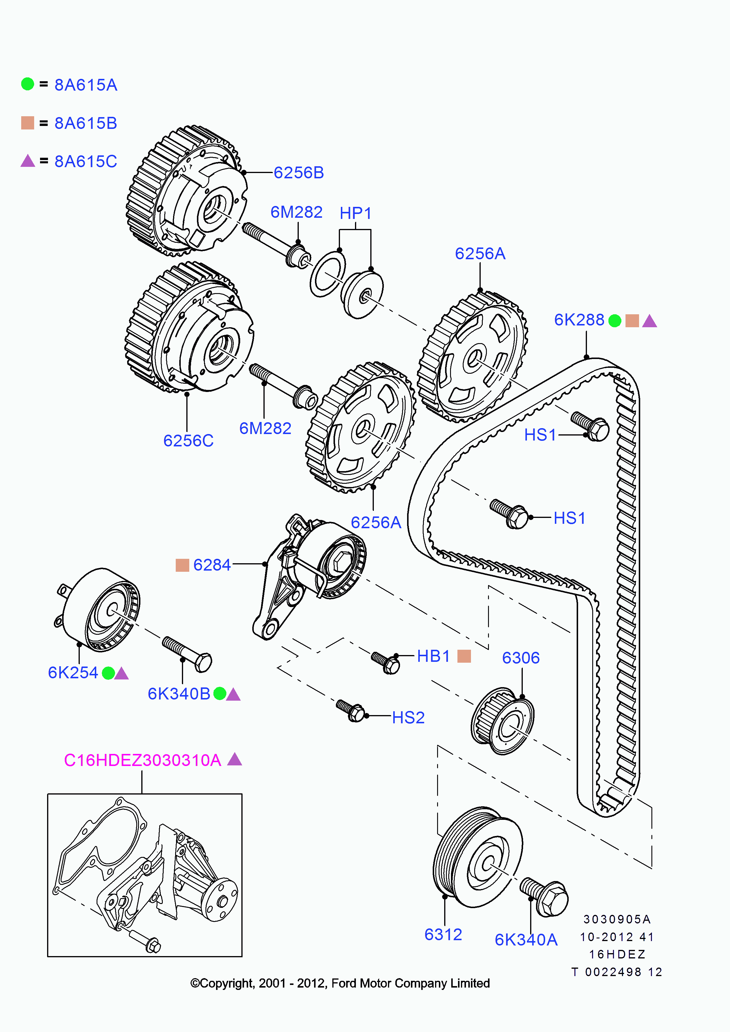 FORD 1 798 086 - Hammaspyörä, nokka-akseli inparts.fi