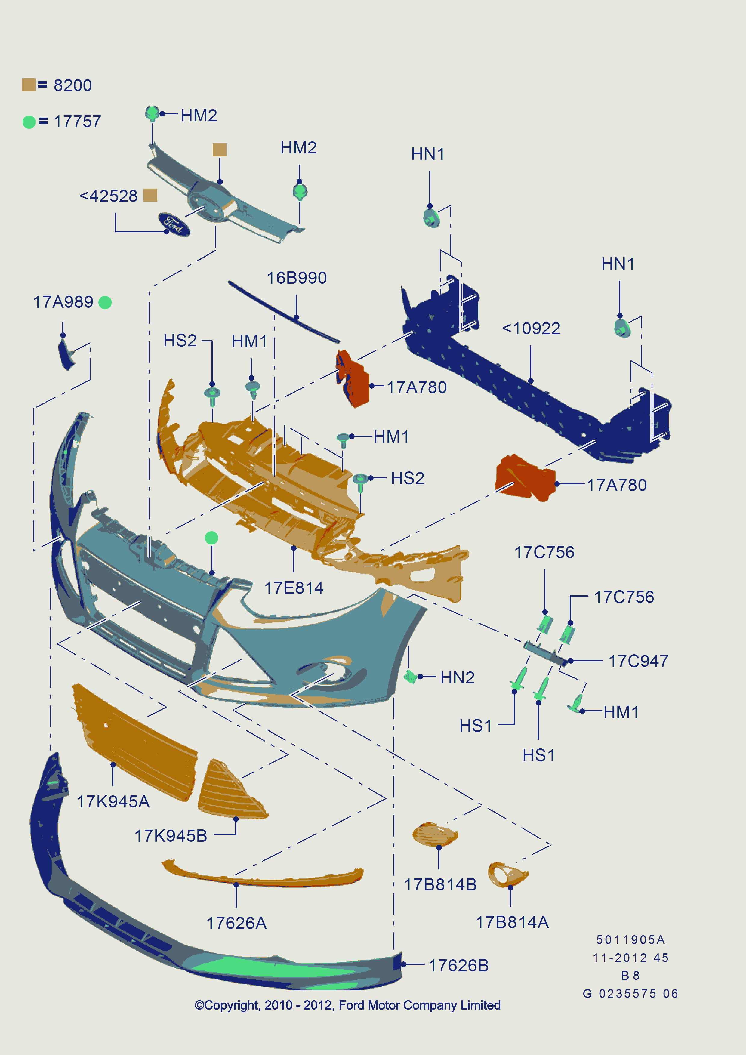 FORD 1 719 227 - Jäähdyttimen säleikkö inparts.fi