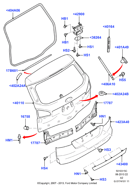 FORD 1 683 269 - Kaasujousi, tavaratila inparts.fi