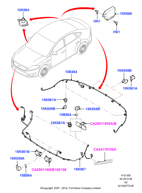 FORD 1770912 - Sensori, pysäköintitutka inparts.fi