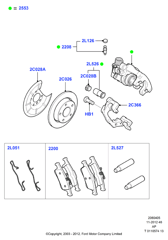 FORD 4387370 - Tarvikesarja, jarrupala inparts.fi