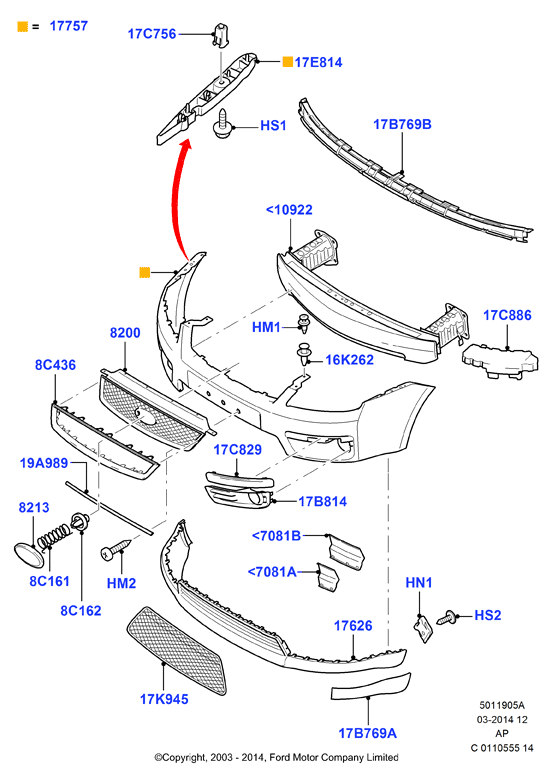 FORD 1508154 - Jäähdyttimen säleikkö inparts.fi