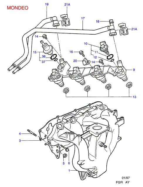 FORD 6 667 704 - Tunnistin, kaasuläppä inparts.fi