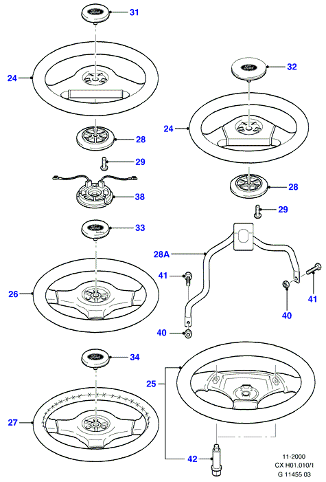 FORD 7257202 - Nivel, ohjauspylväs inparts.fi