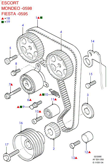 FORD 1663884 - Vesipumppu + jakohihnasarja inparts.fi