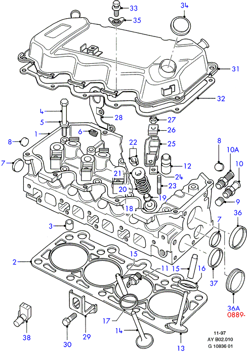 FORD 6 163 883 - Tiiviste, venttiilivarsi inparts.fi