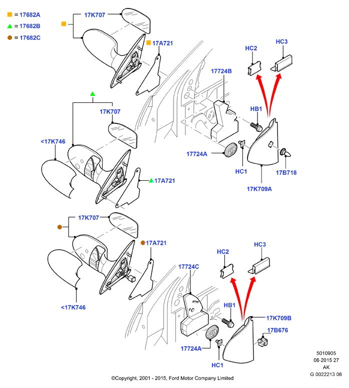 FORD 1060598 - Peililasi, ulkopeili inparts.fi