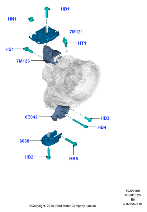 FORD 1 387 703 - Moottorin tuki inparts.fi