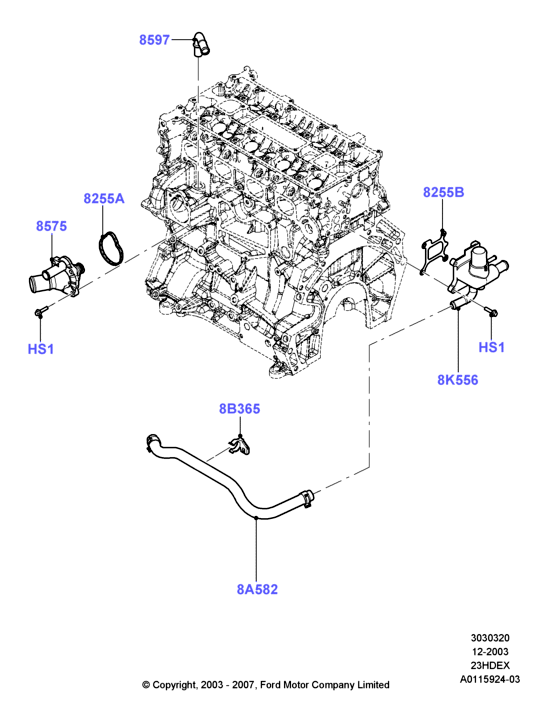 FORD 1 119 281 - Tiiviste, termostaatin kotelo inparts.fi