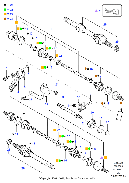 FORD 1447562 - Paljekumi, vetoakseli inparts.fi