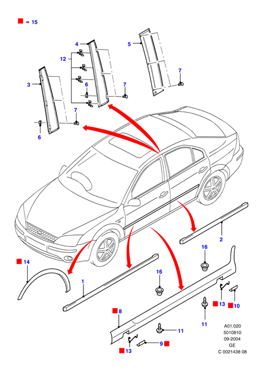 FORD 1456554 - Suoja / koristelista, ovi inparts.fi