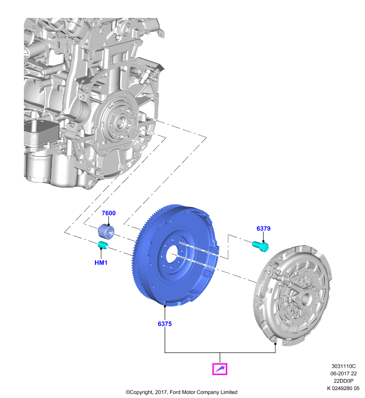 FORD 1713793 - Ruuvisarja, vauhtipyörä inparts.fi