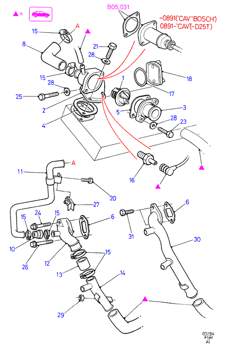 MAZDA 1086282 - Termostaatti, jäähdytysneste inparts.fi