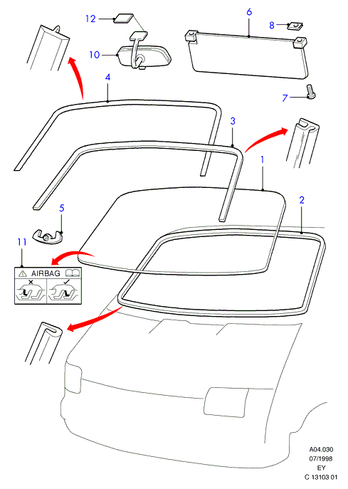 FORD 1045128 - Tiiviste, tuulilasi inparts.fi