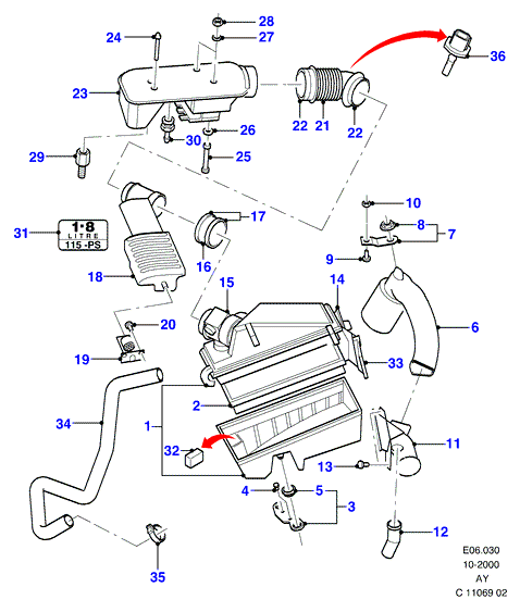 FORD 1665 410 - Ilmansuodatin inparts.fi