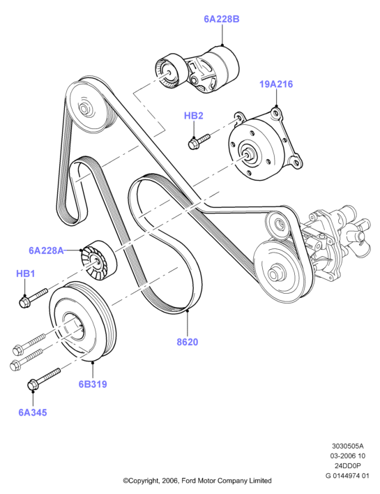 FORD 1708966 - Hihnapyörä, kampiakseli inparts.fi