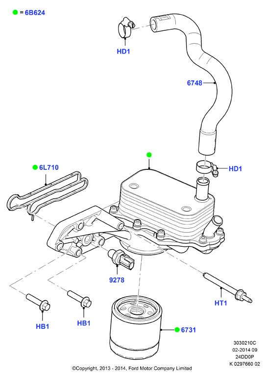 FORD 1835650 - Tiivistesarja, öljynjäähdytin inparts.fi