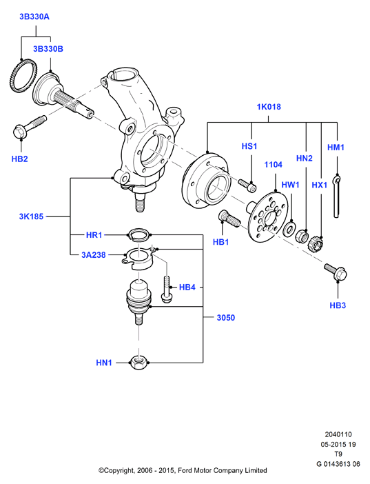 FORD 1743040 - Olka-akseli, pyöräntuenta inparts.fi