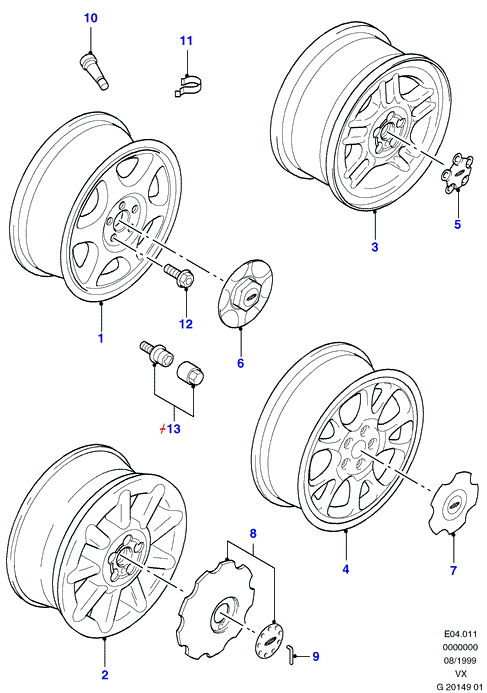 FORD 7 201 016 - Pyöränruuvi inparts.fi