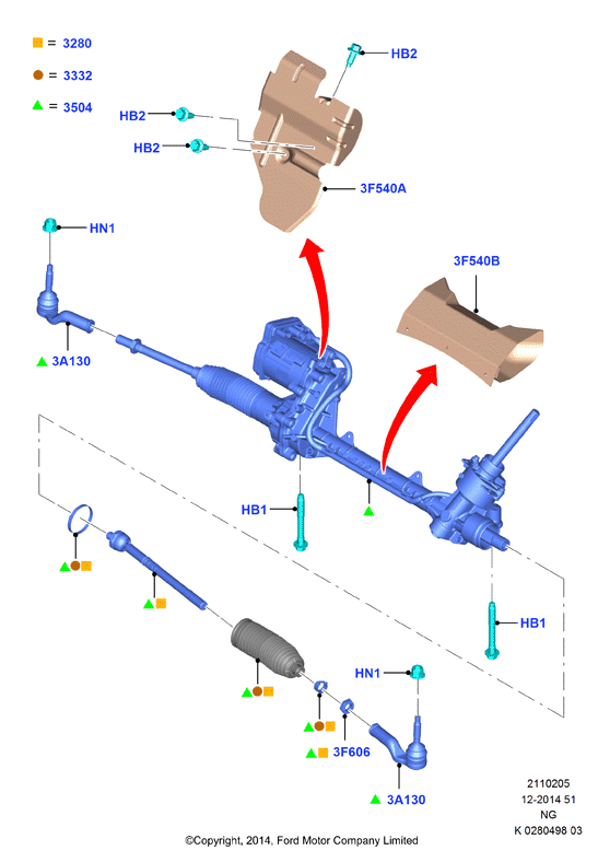 FORD 1824228 - Raidetangon pää, suora inparts.fi