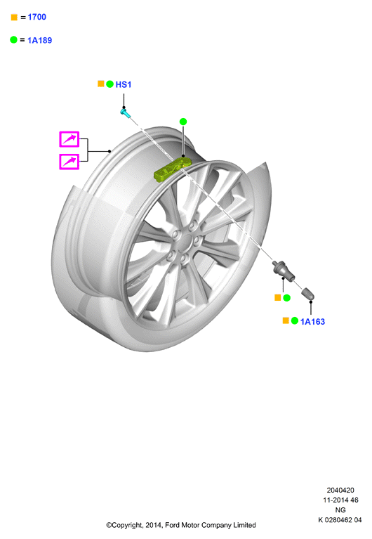 FORD 2 040 067 - Venttiili, rengaspaineen valvontajärj. inparts.fi