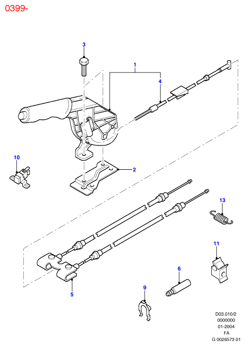 FORD 1036199 - Vaijeri, seisontajarru inparts.fi