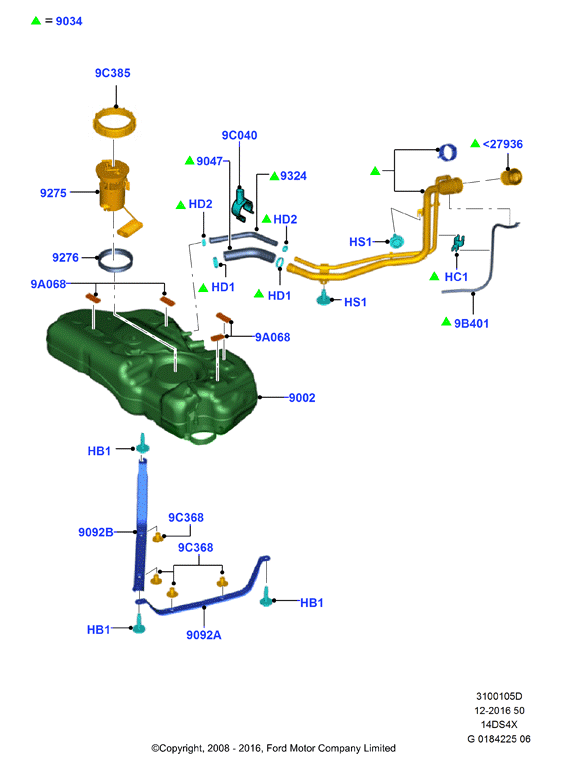 FORD 1301451 - Tiiviste, tankin anturi inparts.fi