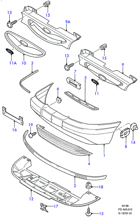 FORD 7188097 - Jäähdyttimen säleikkö inparts.fi