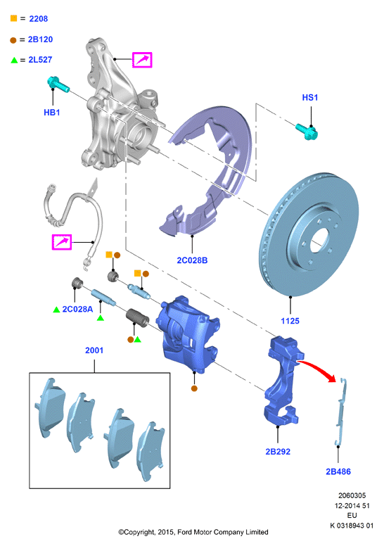 FORD 1682877 - Ohjainhylsysarja, jarrusatula inparts.fi