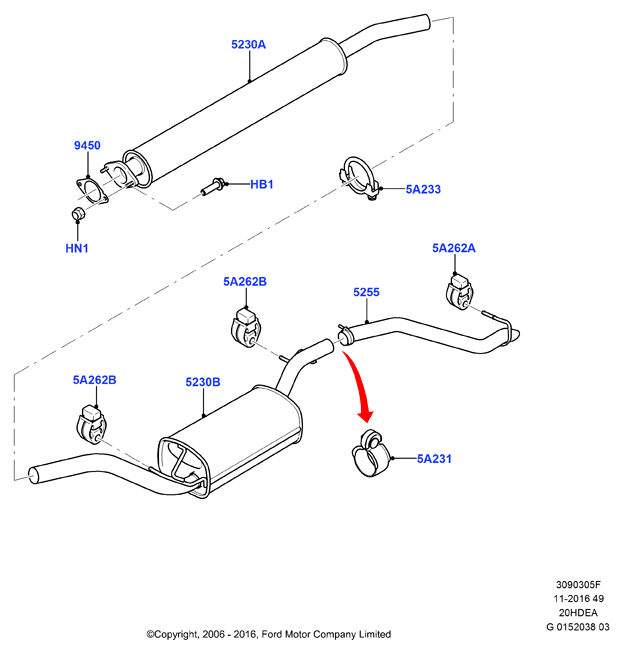 FORD 1 368 331 - Pakoputki inparts.fi