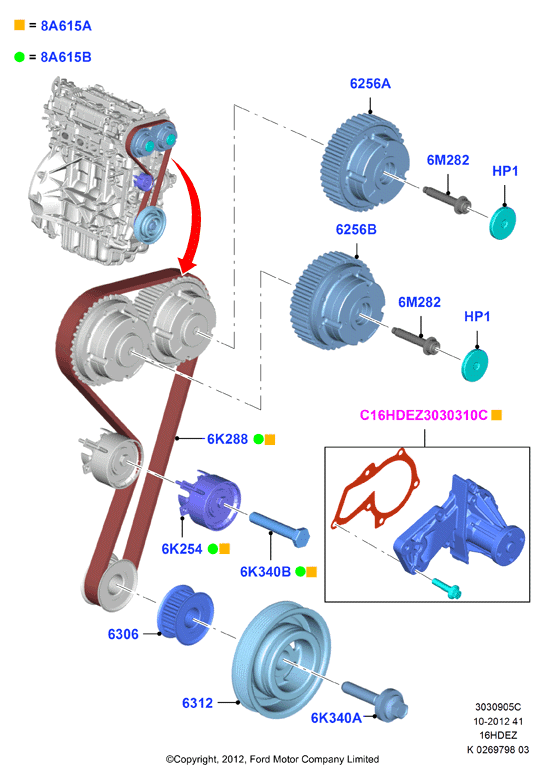 FORD 1752282 - Hihnapyörä, kampiakseli inparts.fi