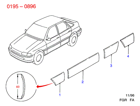 FORD 1046415 - Suoja / koristelista, ovi inparts.fi