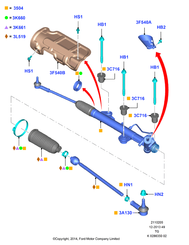 FORD 1763991 - Raidetangon pää, suora inparts.fi