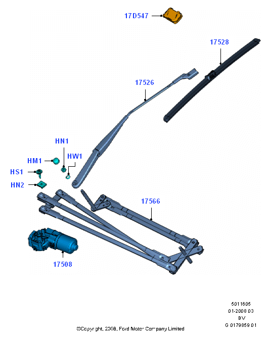 FORD 1680504 - Pyyhkijänsulka inparts.fi