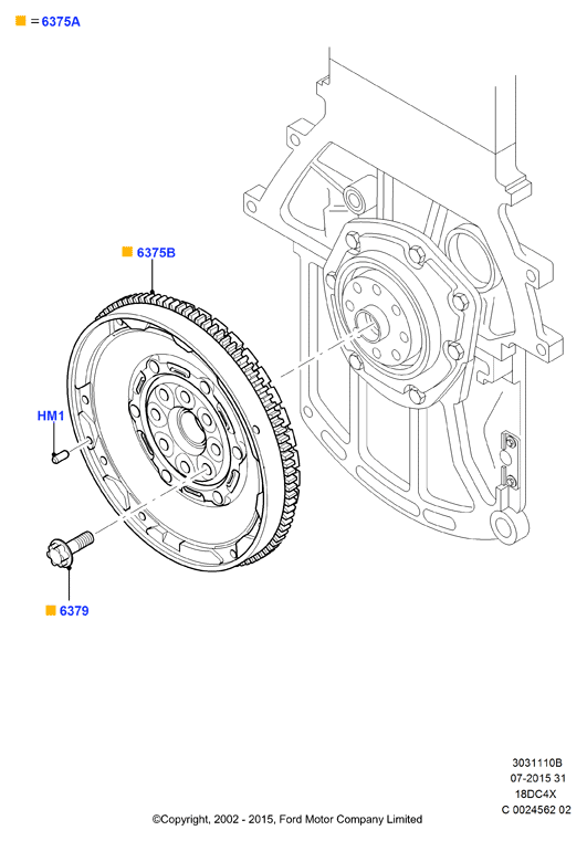 FORD 1131848 - Ruuvisarja, vauhtipyörä inparts.fi