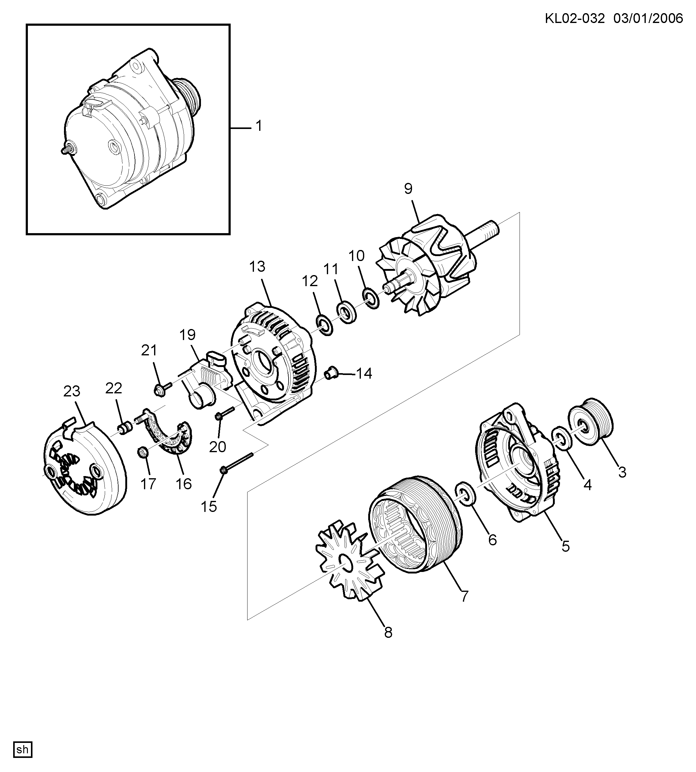 DAEWOO 96988215 - Laturi inparts.fi