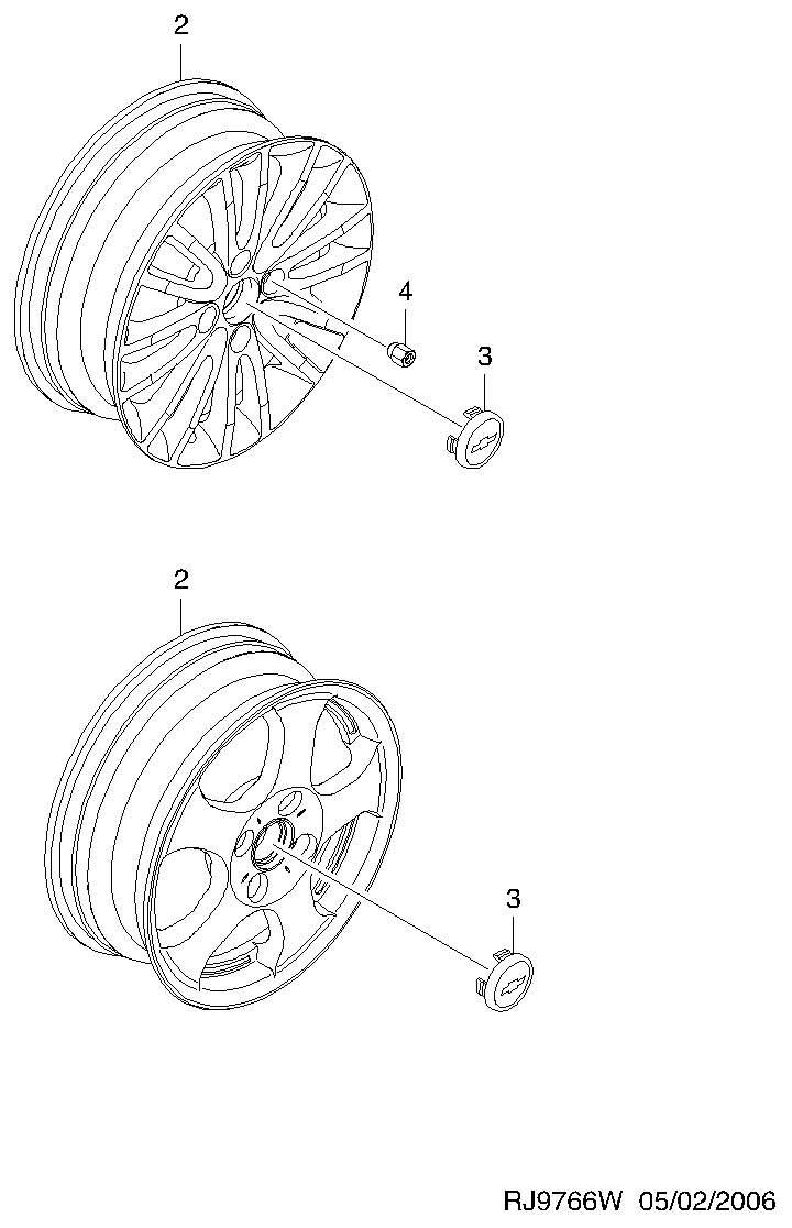 Chevrolet 94837389 - Pyörän mutteri inparts.fi