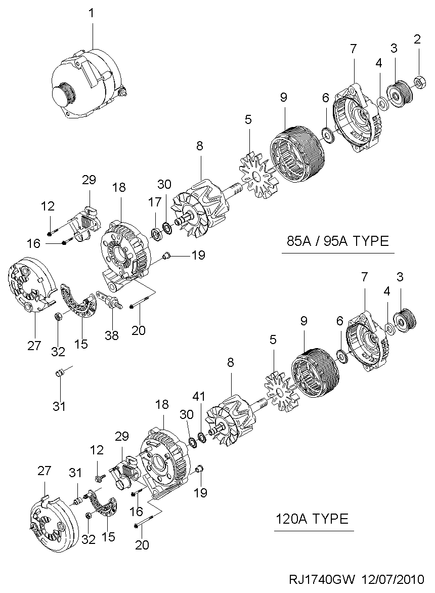 DAEWOO 96954113 - Laturi inparts.fi