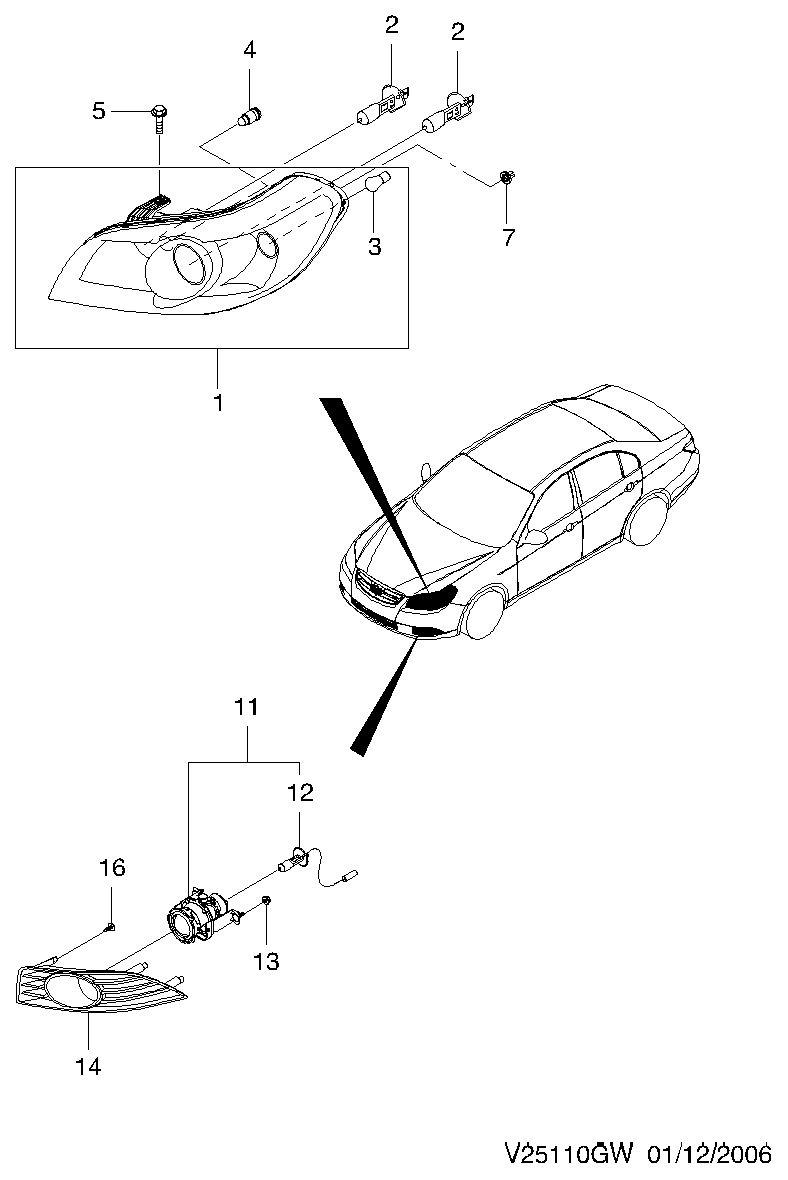 DAEWOO 94535541 - Hehkulankapolttimo, sumuvalo inparts.fi