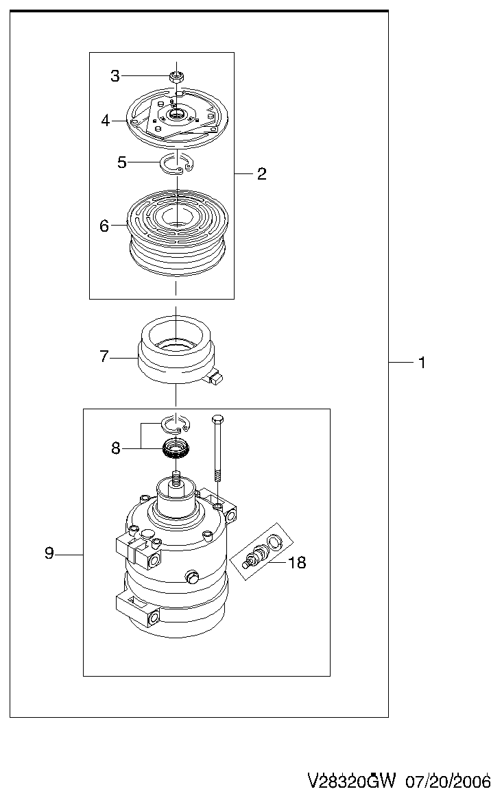 Chevrolet 96409150 - Kompressori, ilmastointilaite inparts.fi